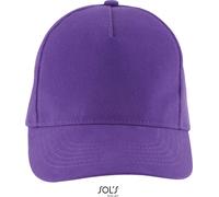 SOLS Unisex 5-Panel Sandwich Kappe Klassische Cap 00594 dark purple one size