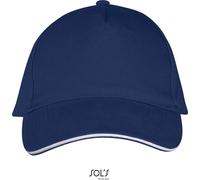 SOLS Unisex 5-Panel Sandwich Kappe Klassische Cap 00594 french navy/white one size