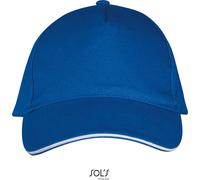 SOLS Unisex 5-Panel Sandwich Kappe Klassische Cap 00594 royal blue/white one size