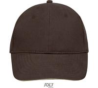 SOLS Unisex 6-Panel Baseball Kappe Klassische Cap 88100 chocolate/beige one size