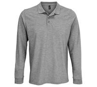 SOLS Unisex Adult Prime Pique Langarm-Poloshirt (grau meliert) L