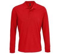 SOLS Unisex Adult Prime Pique Langarm-Poloshirt (Rot) L