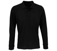SOLS Unisex Adult Prime Pique Langarm-Poloshirt (Schwarz) 3XL