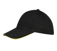 SOLS Unisex Büffel 6 Panel Baseballmütze (schwarz/gelb) Einheitsgröße
