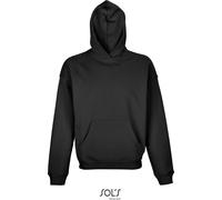L03813 Sol´s Unisex Connor Kapuzenweatshirt Oversize-Schnitt Black L