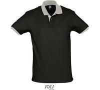 SOLS Unisex Piqué Polo 2-farbig 11369 black/light grey (solid) XXL