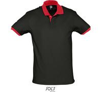 SOLS Unisex Piqué Polo 2-farbig 11369 black/red S