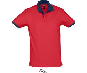SOLS Unisex Piqué Polo 2-farbig 11369 red/french navy L