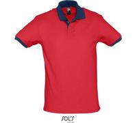 SOLS Unisex Piqué Polo 2-farbig 11369 red/french navy M