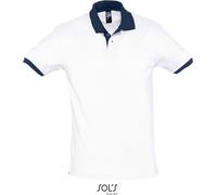 SOLS Unisex Piqué Polo 2-farbig 11369 white/french navy XXL