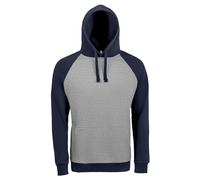 SOLS Unisex Seattle Contrast Raglan Hoodie (Grau meliert/Französisch Navy) 3XL