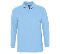 SOLS - "Winter II" Poloshirt für Herren/Damen Unisex Langärmlig (Himmelblau) XL