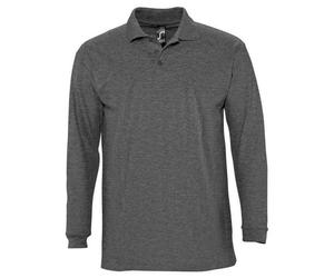 SOLS - "Winter II" Poloshirt für Herren Langärmlig (Dunkelgraue Melange) 2XL