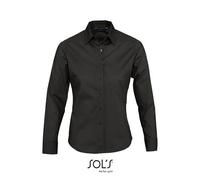 L634 SOL´S Damen Langarm Stretch Hemd Eden Black M