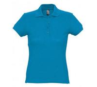 SOLS Womens/Ladies Passion Pique Short Sleeve Polo Shirt (Aqua) S