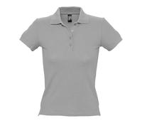 SOLS Womens/Ladies People Pique Kurzarm-Poloshirt aus Baumwolle (Grau meliert) 2XL