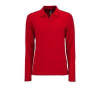 SOLS Womens/Ladies Perfect Langarm-Pique-Poloshirt (Rot) M