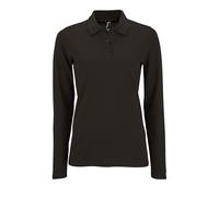 SOLS Womens/Ladies Perfect Langarm-Piqué-Poloshirt (Schwarz) XL