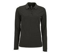 SOLS Womens/Ladies Perfect Long Sleeve Pique Polo Shirt (Charcoal Marl) 3XL