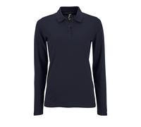 SOLS Womens/Ladies Perfect Long Sleeve Pique Polo Shirt (French Navy) M