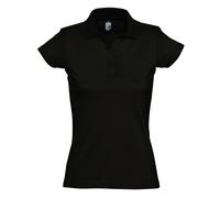 SOLS Womens/Ladies Prescott Kurzarm-Jersey-Poloshirt (Deep Black) S