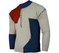 Soltice Herren Langarm Sweatshirt mit Brusttasche, Gestreifter Strickpullover, Meliert, Winter Poloshirt mit Bund (XL), [MW3] Blau