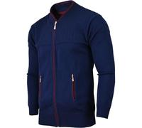 Soltice Herren Langarm Sweatshirt mit Brusttasche, Gestreifter Strickpullover, Meliert, Winter Poloshirt mit Bund (M), [MW2] Navy