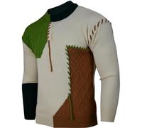 Soltice Herren Langarm Sweatshirt mit Brusttasche, Gestreifter Strickpullover, Meliert, Winter Poloshirt mit Bund (XL), [MW3] Oliv