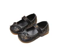 SoLu DAY8 Prinzessinnen Schuhe Mädchen Festlich Fasching Kinder Lederschuhe Für Mädchen Elegant Modische Karneval Formelle Bequem rutschfeste Verkleidung Hochzeit Performance (Schwarz, 25 EU)