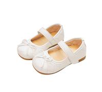 SoLu DAY8 Prinzessinnen Schuhe Mädchen Festlich Fasching Kinder Lederschuhe Für Mädchen Elegant Modische Karneval Formelle Bequem rutschfeste Verkleidung Hochzeit Performance (Weiß, 21 EU)