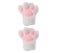 SOLUSTRE 1 Paar Katzenkrallen Plüschhandschuhe Cosplay Performance Handschuhe aus Umweltfreundlichem Plüsch Weiß Weich und Hautfreundlich für Fotoshooting und Bühnenauftritt