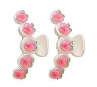 SOLUSTRE 2 Stück Haarklammer Haarspange für Frauen Süße Rosa Haarklaue aus Kunststoff für Dünnes ickes Haar Modische Pferdeschwanz Klemme Haarstyling Zubehör