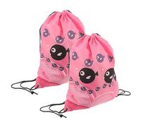 SOLUSTRE 2 Stück Kordelzugbeutel Wasserdichter Sport Rucksack für Fitness Camping und Outdoor Aktivitäten Leicht und Tragbar für Schule und Reisen Cartoon Design Einheitliche