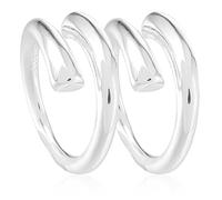 SOLUSTRE 2 Stück Verstellbare Silberringe Damen Offen S925 Fingerringe Modisch Alltag Schmuck