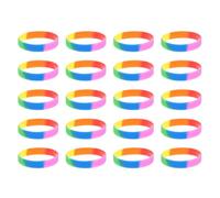 SOLUSTRE 20 Stück Regenbogenarmbänder aus Flexiblem Silikon Bunte Party Armbänder Unisex Modische Handdekoration für Alltag und Geschenk