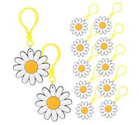 SOLUSTRE 24 Stück Gänseblümchen Schlüsselanhänger Aus Robustem Pvc Mit Karabiner Für Taschen Und Schlüsselring Anhänger Als Party Und Geschenkdekoration