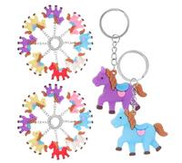 SOLUSTRE 24 Stück Pack Niedliche Pferde Schlüsselanhänger aus Langlebigem Material Bunte Taschenanhänger für Mädchen als Geschenk zum Jahr des Pferdes Handliche Anhänger für Schultaschen