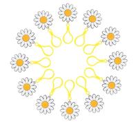 SOLUSTRE 24 Stück Teiliges Gänseblümchen Schlüsselanhänger Robuste Schlüsselringe mit Bunten Anhängern Dekorative Taschen Autoschlüsselanhänger Süßes Geschenk für Frauen Zufällige Farbe