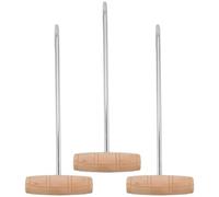 SOLUSTRE 3 Stück Stiefelanzieher aus Edelstahl und Holz mit Extra Langem Schuhlöffel Stabilem Design zur Einfachen Hilfe Beim Schuheanziehen für Erwachsene