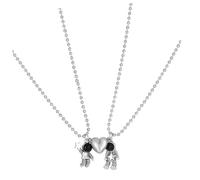 SOLUSTRE Astronauten Halskette für Paare 2 Stück Magnetische Weltraum Ketten mit Raumfahrer Anhänger Stilvolle Geschenkidee für Freundin und Freund