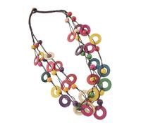 SOLUSTRE Bunte Boho Halskette Damen Kokosnussschalen Anhänger Mehrlagige Geometrische Vintage Halskette Strand Schmuck für Alltag Festival