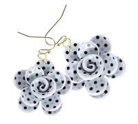 SOLUSTRE Elegante Damen Ohrringe Blumen Design mit Polka Dots aus Langlebigem Harz Modische Ohrstecker für Süßen und Frischen Look Stilvolle Schmuckaccessoires für Besondere Anlässe