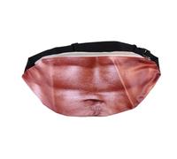 SOLUSTRE Lustige Bauchtasche mit 3D Bauchmuskelmuster Wetterbeständige PU Gürteltasche Geräumige Hüfttasche für Damen und Herren Kreative Reisetasche zur Geldaufbewahrung