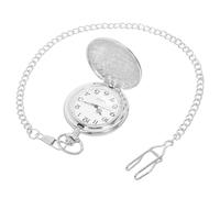 SOLUSTRE Mechanische Taschenuhr mit klassischem Gravurdesign und präzisem mechanischem Werk, Flip Cover Struktur, geeignet für formelle Anlässe bei Herren und Damen