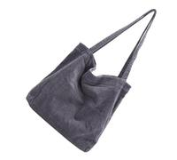 SOLUSTRE Modische Cord Schultertasche Damen Große Einkaufstasche mit Retro Design Leichte Tragetasche aus Canvas Geräumige Handtasche für Alltag und Shopping