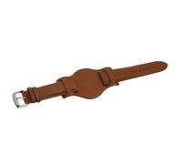 SOLUSTRE Premium Leder Uhrenarmband 18mm für Herren Antiallergisch Metallfrei Braunes Echtes Rindsleder Ersatzband mit Tablettfunktion für Smartwatch und Armbanduhr