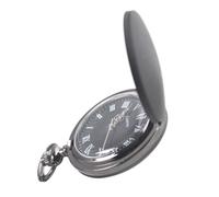 SOLUSTRE Quarz Taschenuhr Mattiert Schwarz Große Tragbare Retro Uhr mit Kette Unisex Taschenuhr für Unterwegs