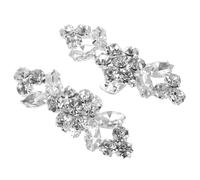 SOLUSTRE Silberne Strass Schuhclips aus Legierung 2 Stück Elegante Schuhdekoration Modische Schuhschmuck Clips für Damen für Tanzpartys und Geburtstage