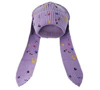 Solyinne Knit Beanie Hüte Niedliche Häschen Lange Ohren Lustige Mütze Flauschige Winter Cap Warme Strick Kaninchen Häkeln Schädel Kappe Outdoor Slouchy Hut, Doodle Lila, Einheitsgröße