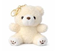 Soma Plüsch Bär Schlüsselanhänger 13 cm - Kuscheliger Teddy Anhänger mit goldfarbenem Schlüsselring - Weiches Stofftier für Tasche, Rucksack oder Schlüsselbund - beige